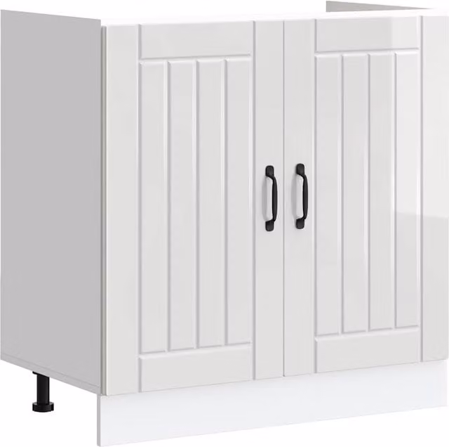 Berkfield Home Lucca Modern High Gloss White Sink Unit in MDF