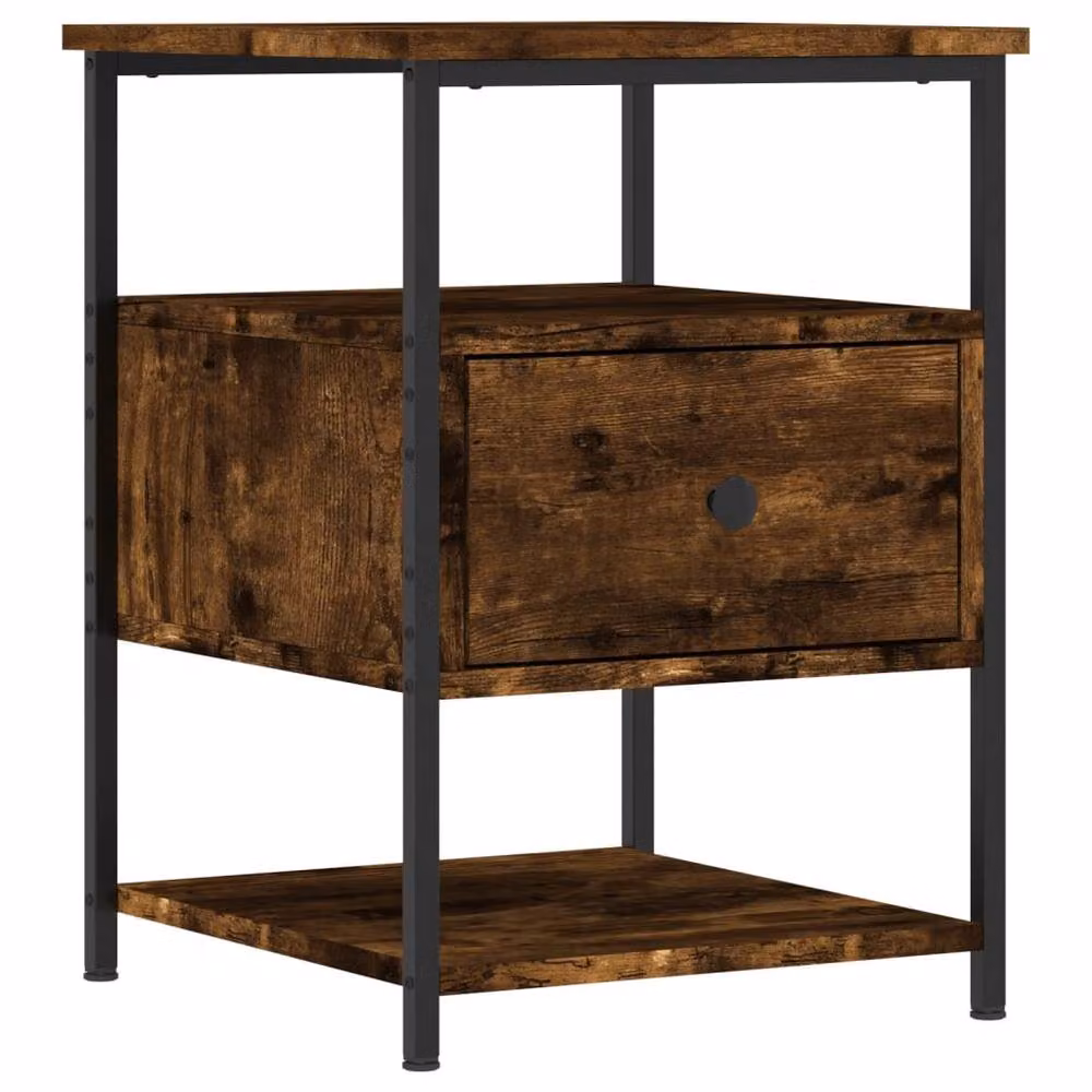 Berkfield Home Smoked Oak Bedside Cabinet, Brown, W/D/H: 40 x 42 x 56 cm – 3