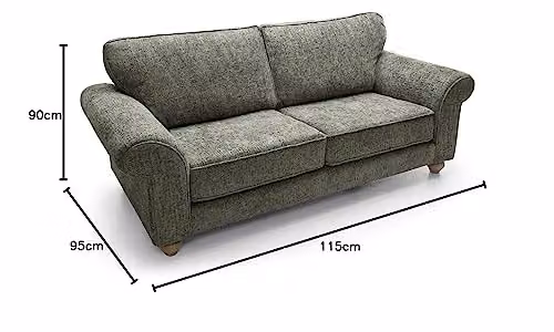 Abakus Direct Ingrid Three Seater Sofa in Rifle Green Braided Chenille Fabric, W: 215 cm, D: 90 cm, H: 60 cm – 2