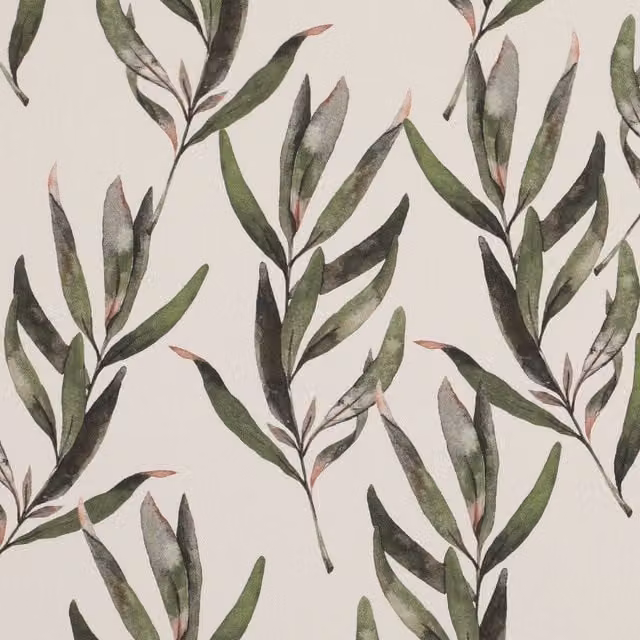 Ante Decor Olivia Green Floral Cotton Fabric