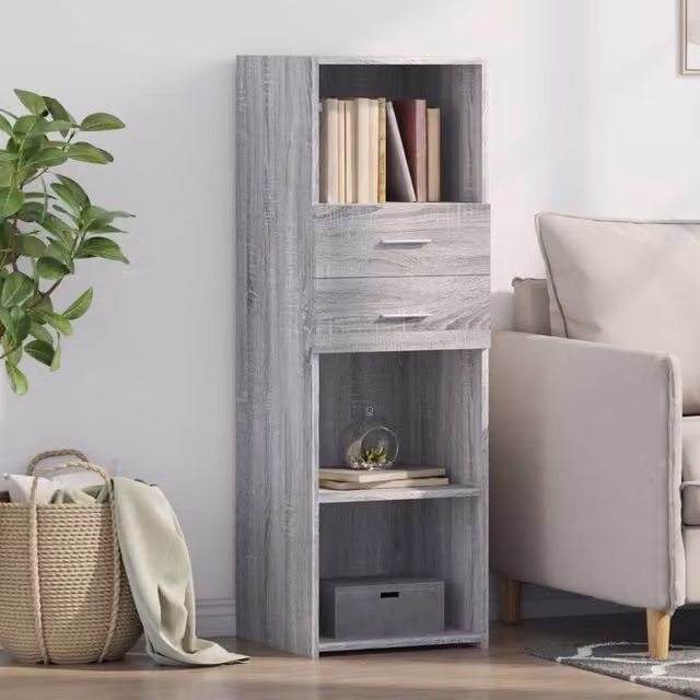 Berkfield Home Grey Sonoma Modern Highboard W/D/H: 40 x 42.5 x 124 cm – 1