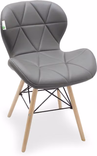 Life Interiors Cecilia Eiffel Faux Leather Dining Chair with Button Detail in Grey