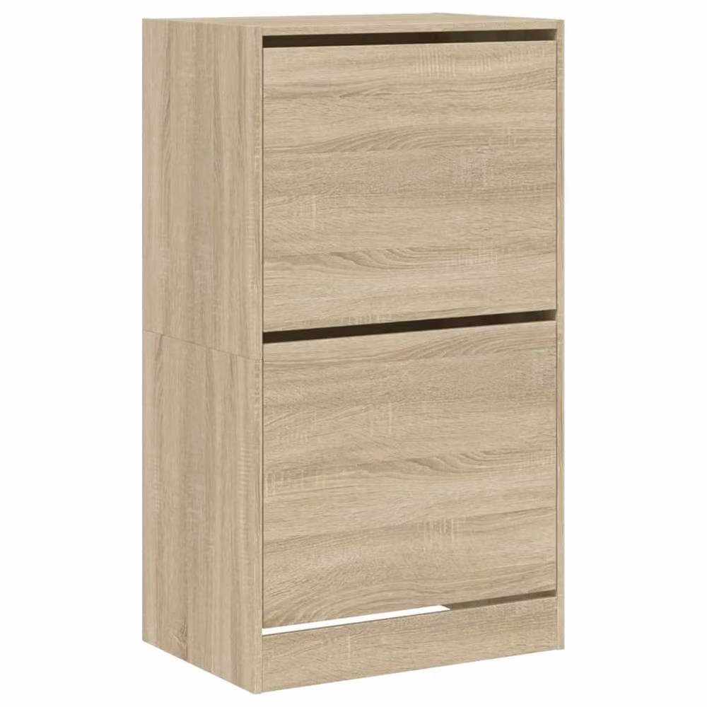 Berkfield Home Shoe Cabinet in Sonoma Oak, Light Brown, with 2 Tilting Compartments, W/D/H: 60 x 42 x 108 cm – 2