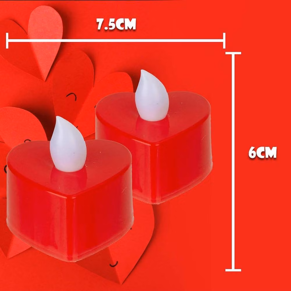 VFM e-Store Heart Shaped Red Tea Light Candles, 2-Pack – 2
