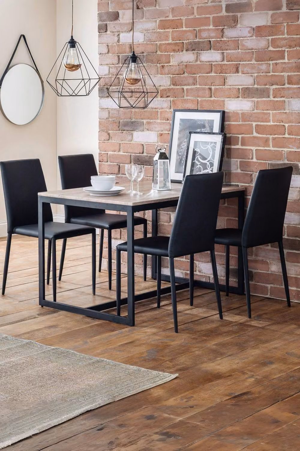 Julian Bowen Jazz Set of 4 Black Synthetic Leather Upholstered Stacking Dining Chairs – 2