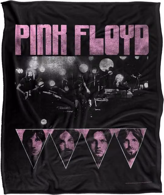 LOGOVISION Pink Floyd Heads Silky Touch Super Soft Fleece Throw Blanket in White, W/D/H: 152 x 127 x 1 cm – 6