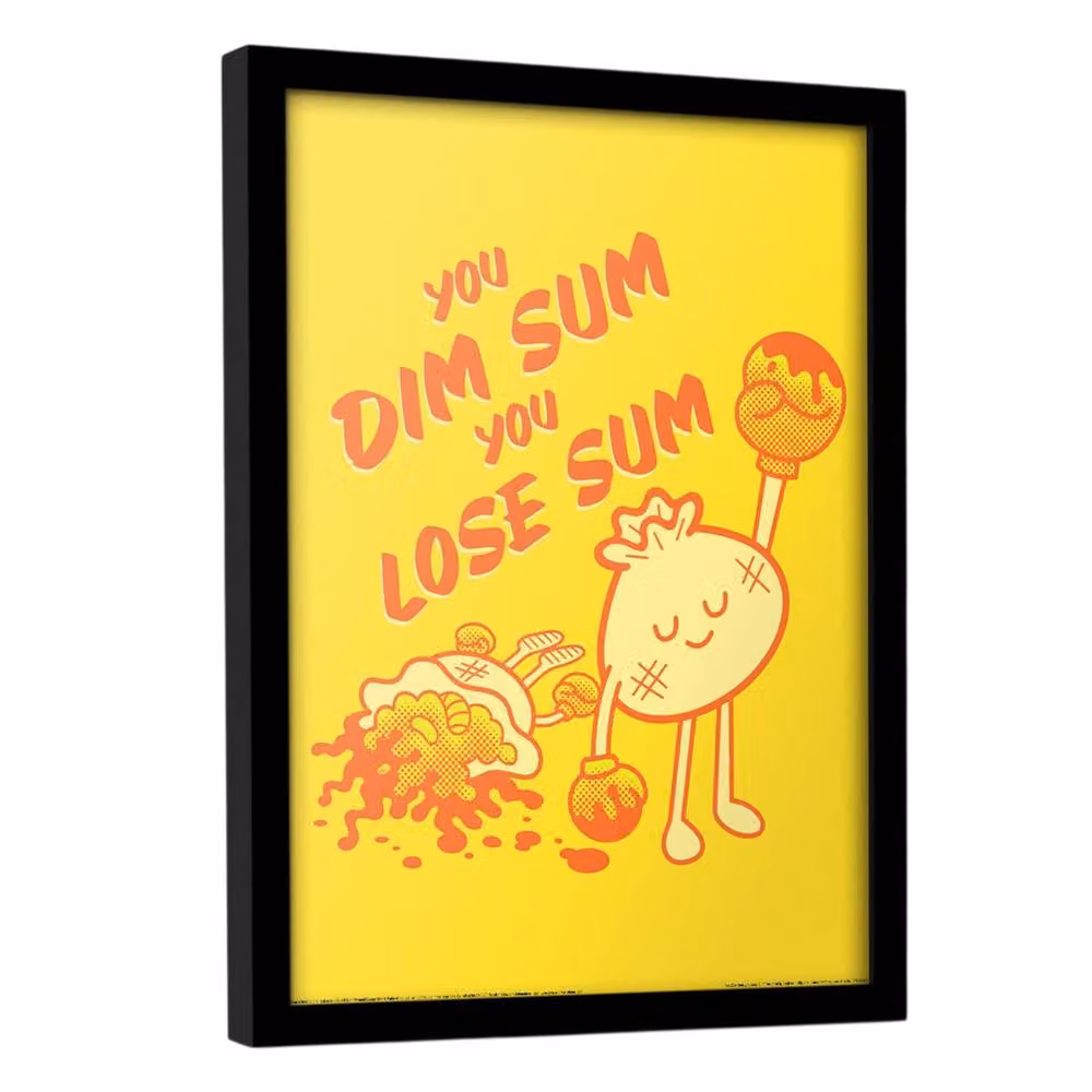 Threadless You Dim Sum You Lose Sum Framed Typography Poster in Bright Yellow – 2