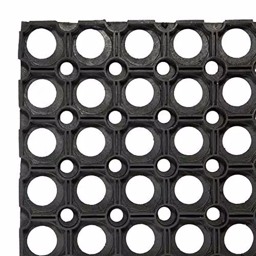 Nicola Spring Heavy Duty Rubber Door Mat Set of 2, Black, W: 60 cm, D: 40 cm – 4