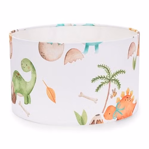 ValueLights Kids Dino Egg Easy Fit Pendant Lampshade, Multicolour Fabric Dinosaur Ceiling Light, Shade Width: 25 cm