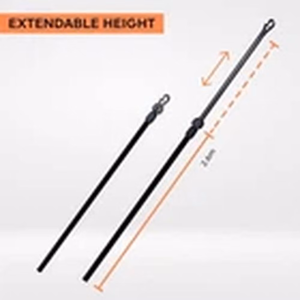 EONLION 2 Pack Heavy Duty Telescopic Washing Line Prop Poles in Black, Height: 260 cm – 2