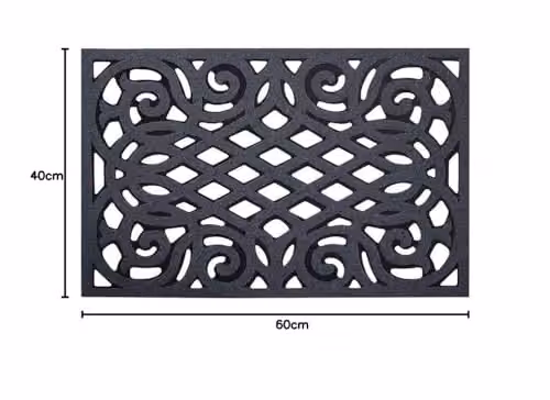 Nicoman Heavy Duty Outdoor Rubber Doormat in Grey, W/D/H: 60 x 40 x 1 cm – 7