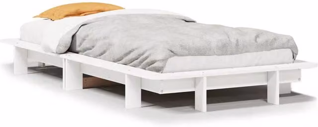 Berkfield Home Single Solid Wood Pine Bed Frame, White, W/D/H: 90 x 190 cm