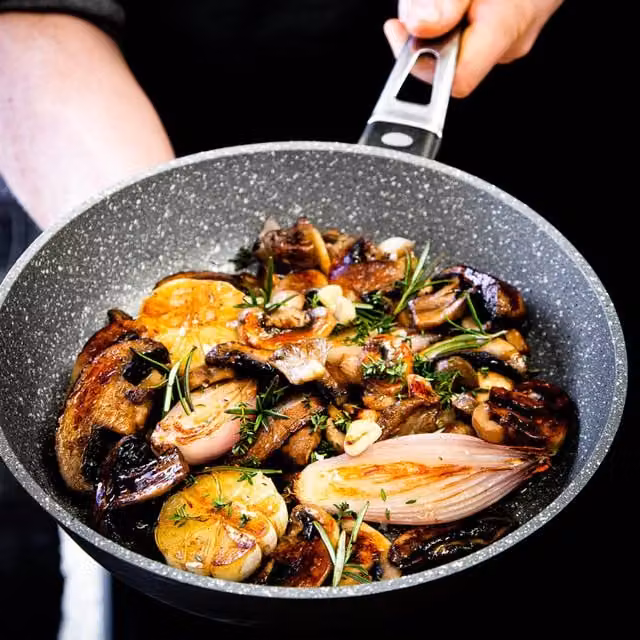 MasterClass Non-Stick Aluminium and Steel Frying Pan, 26cm, Black or Grey