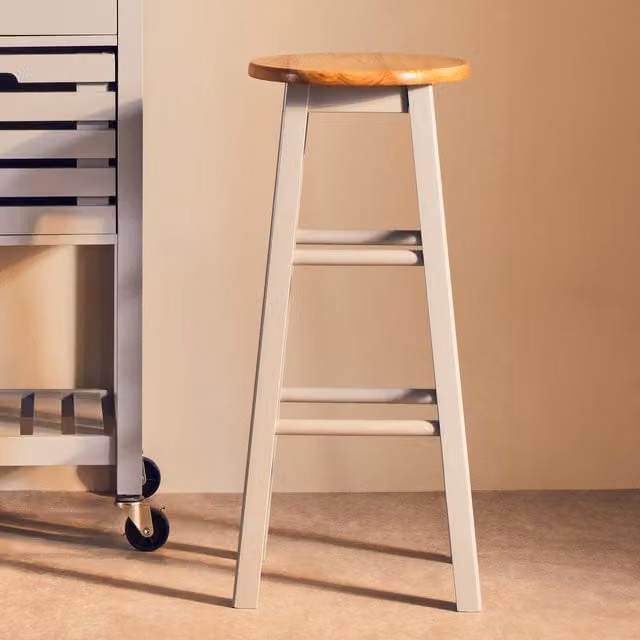Orsina Industrial Natural and Grey Wood Bar Stool for Kitchen and Dining Rooms