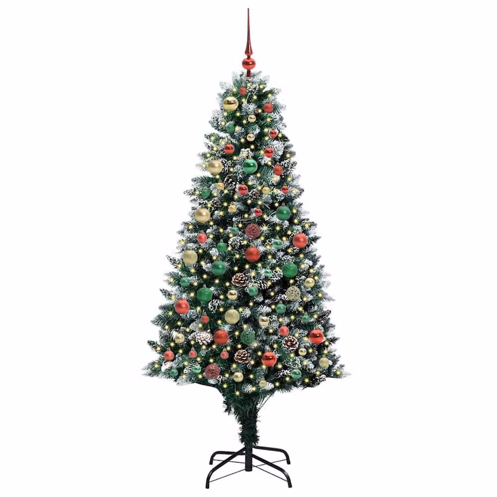 Berkfield Home Artificial Green Christmas Tree with 300 LEDs and Stand, Height: 180 cm – 3