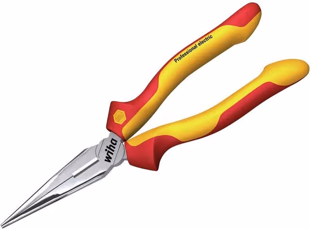 Wiha Professional Long Nose Electric Needle Nose Pliers in Multicolour