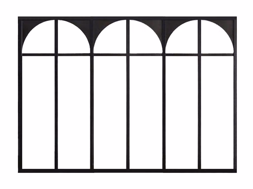 Vente-unique Art Deco Style Black Powder-Coated Aluminium and Glass Partition – 2