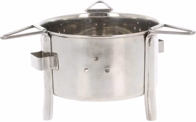 SPETLEK Silver Stainless Steel Round Food Warmer Chafing Dish Rack Stand with 12cm Tea Light Holder – 1