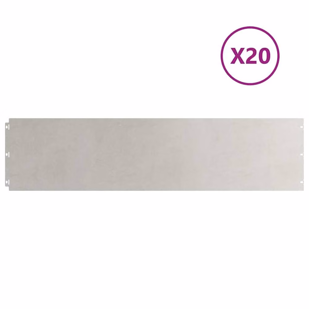 Berkfield Home Stainless Steel Lawn Edgings, Silver, 20 Pieces, H x W: 103 x 25 cm – 2