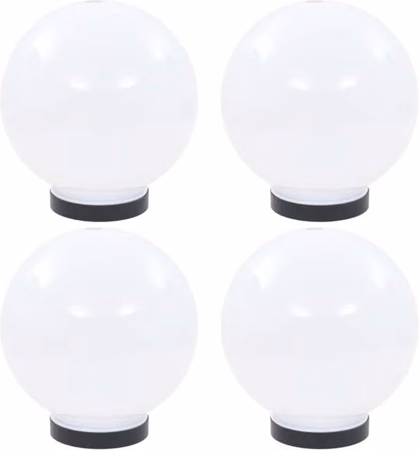 Berkfield Home LED Spherical Bowl Lamps in White, Set of 4, Diameter: 20 cm