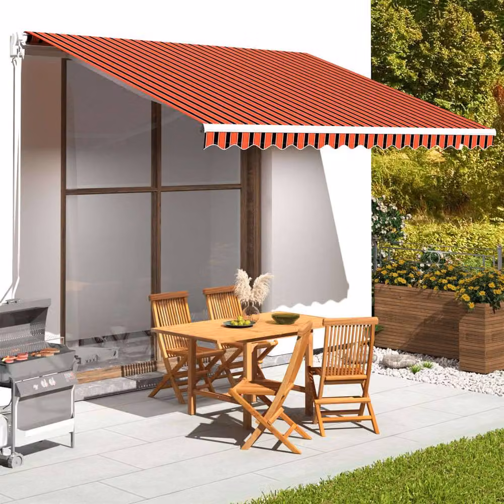 Berkfield Home Replacement Awning Fabric in Orange, Brown and Multicolour Polyester, W/D/H: 4 x 3.5 m – 2