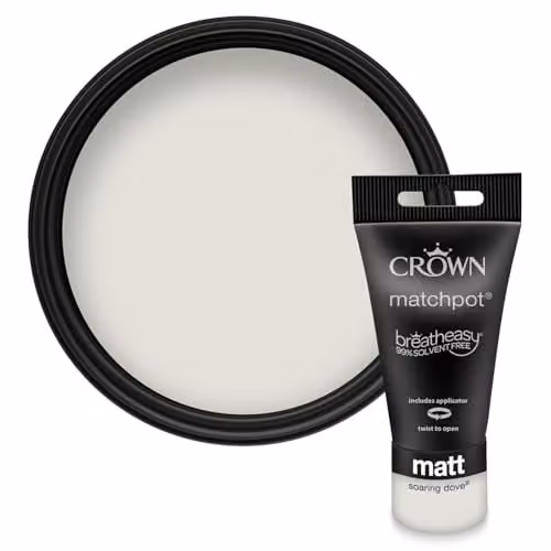 Crown Walls & Ceilings Dove Grey Matt Water Based Paint Tester Sample 40ml – 1