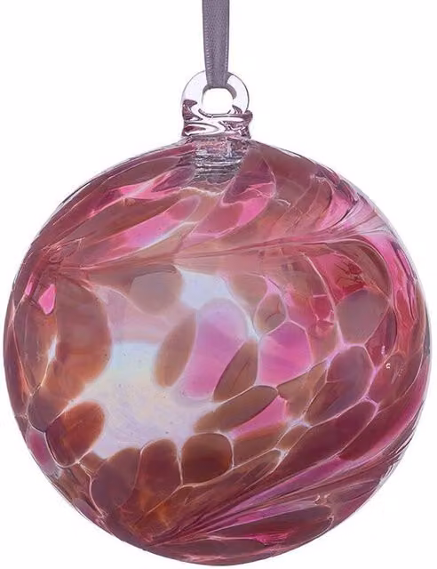 Sienna Glass Pink Angel Orb Hanging Glass Ornament, 10 cm – 4