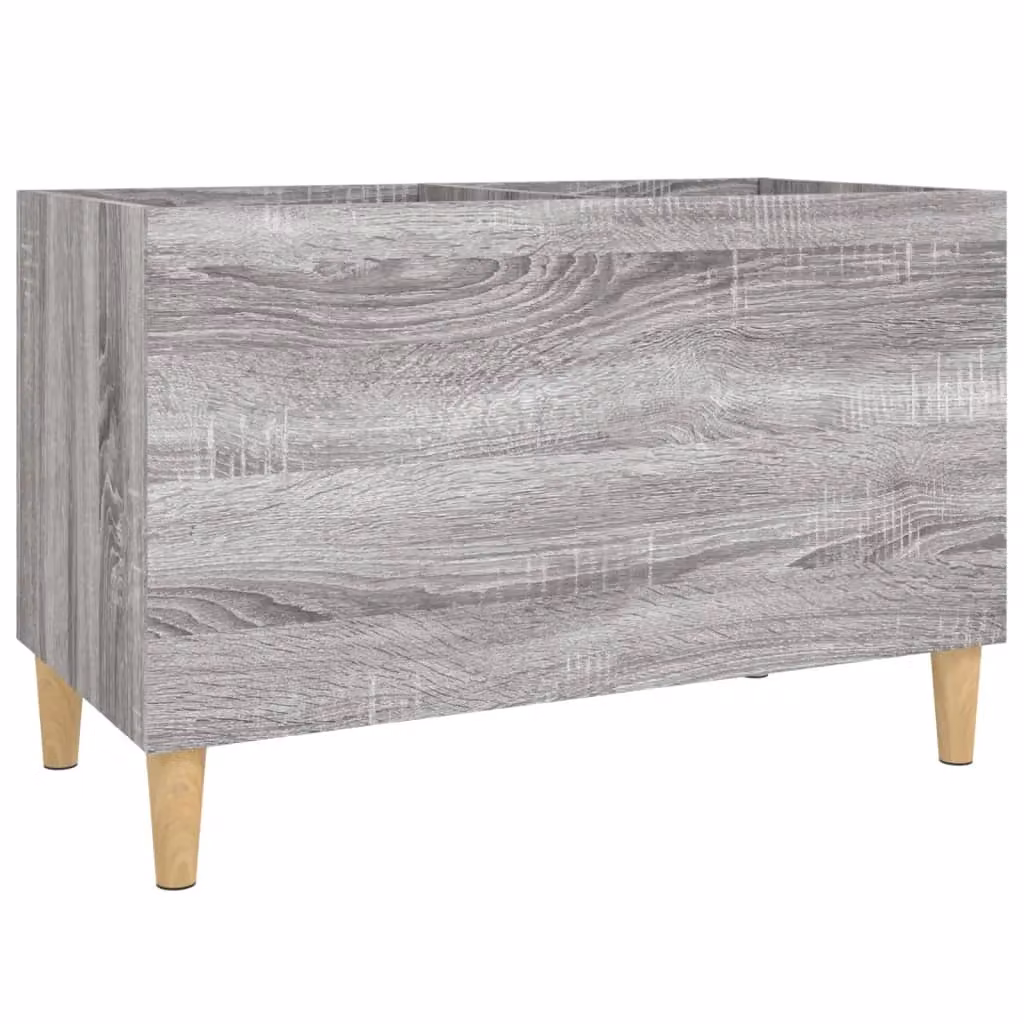 Berkfield Home Record Cabinet in Grey Sonoma, W: 74.5 cm, D: 38 cm, H: 48 cm – 2