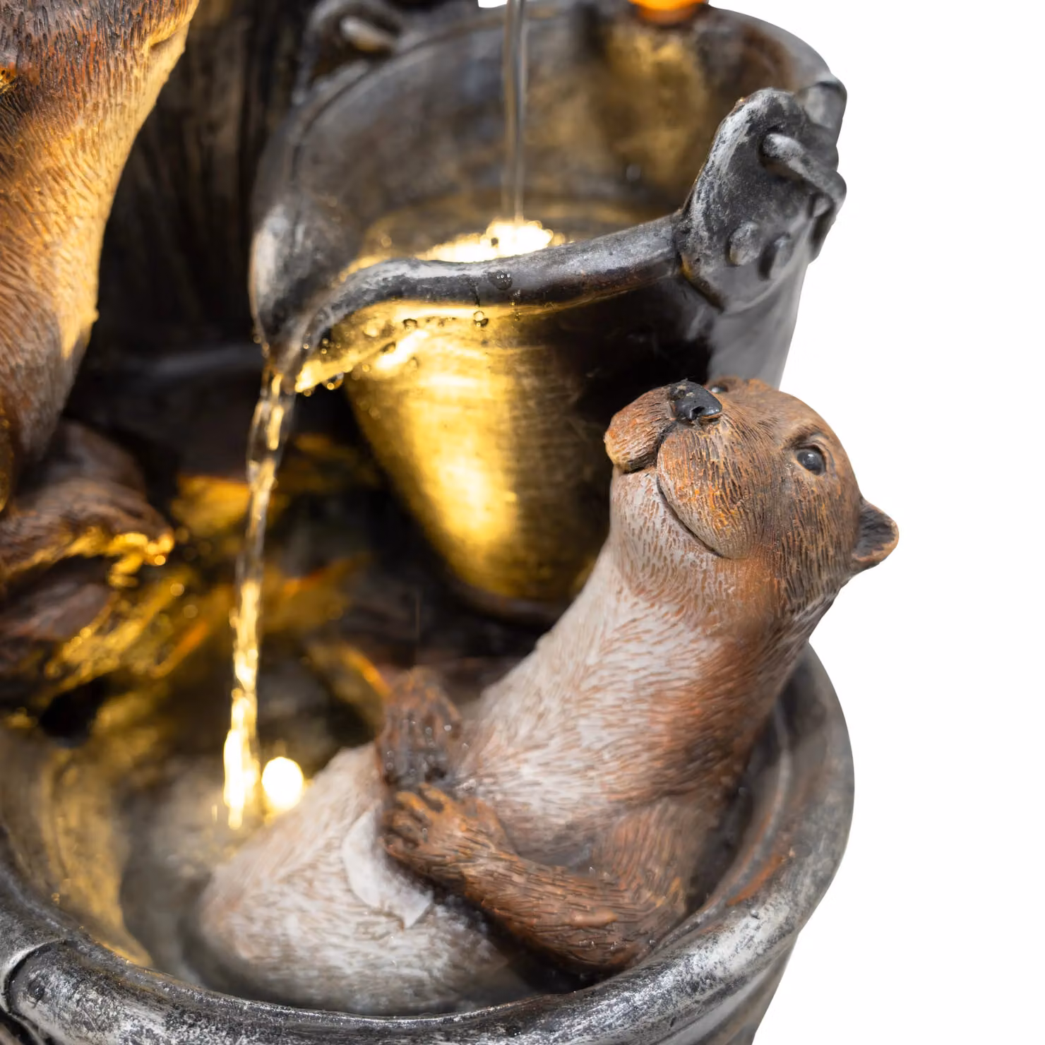 Monstershop Otter Oasis Electric Water Feature in Grey, Polyresin Tabletop Fountain, W/D/H: 38.5 x 30.0 x 62.0 cm – 5