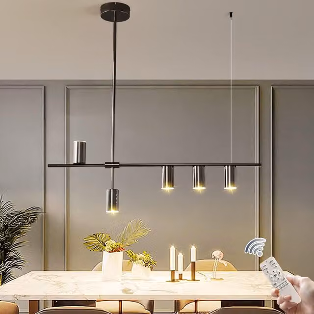 Garwarm Modern 5-Light Black Dimmable LED Pendant Bar Light – 1