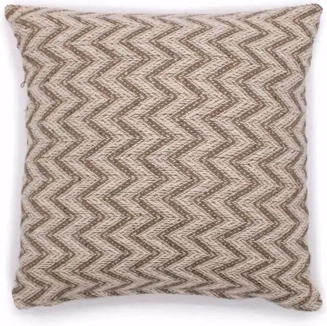 KDMD Classic Herringbone Square Cushion Cover in Grey and Brown, W/D/H: 40 x 40 x 40 cm
