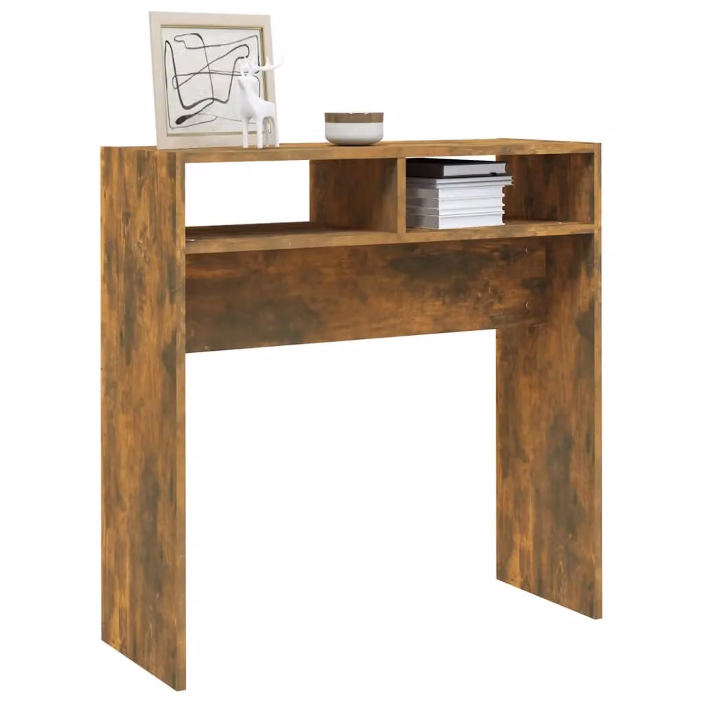 Berkfield Home Smoked Oak Console Table in Brown, W/D/H: 78 x 30 x 80 cm – 3