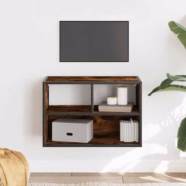 Berkfield Home TV Cabinet in Smoked Oak and Brown, W/D/H: 60 x 31 x 39.5 cm – 1