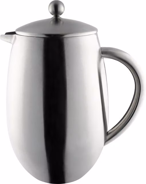 Café Olé BFD Satin Silver Cafetiere, 800ml
