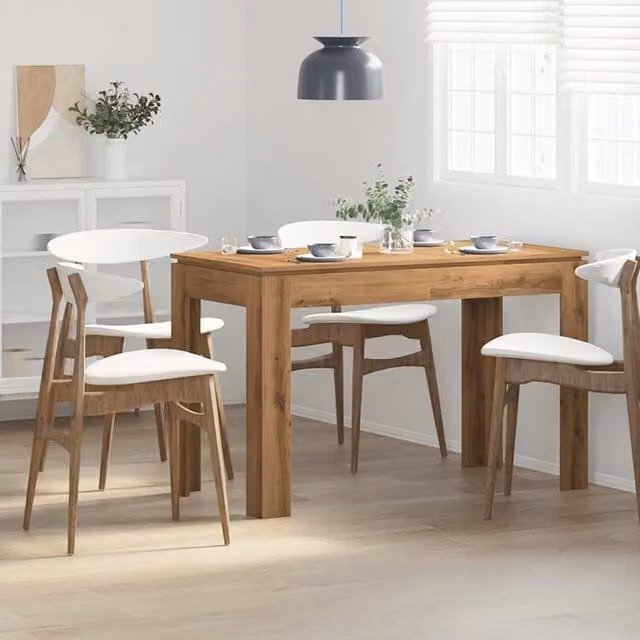 Berkfield Home Artisan Oak Dining Table in Brown, W/D/H: 120 x 60 x 76 cm