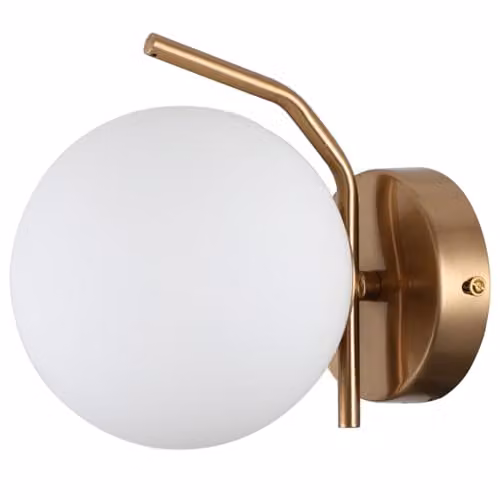 Italux Carimi G9 Modern Wall Light in Honey Brass with White Glass Shade