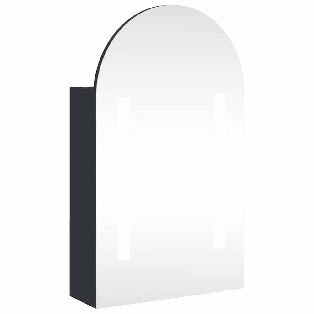 Berkfield Home Modern Black Bathroom Mirror Cabinet with LED Lighting and Glass Doors, W/D/H: 42 x 13 x 70 cm – 2