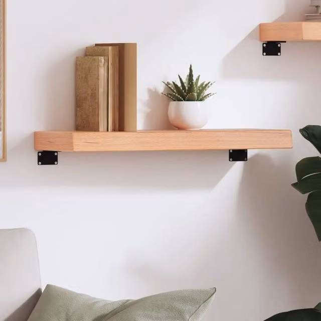 Berkfield Home Wall Mounted Oak Wood Shelf in Light Brown, W: 60 cm, D: 20 cm, H: 6 cm – 1