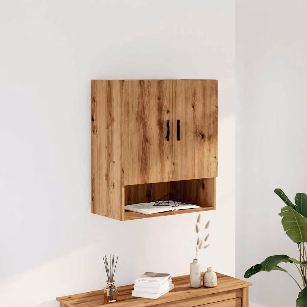 Berkfield Home Artisan Oak Wall Cabinet in Brown, W/D/H: 60 x 31 x 70 cm – 2