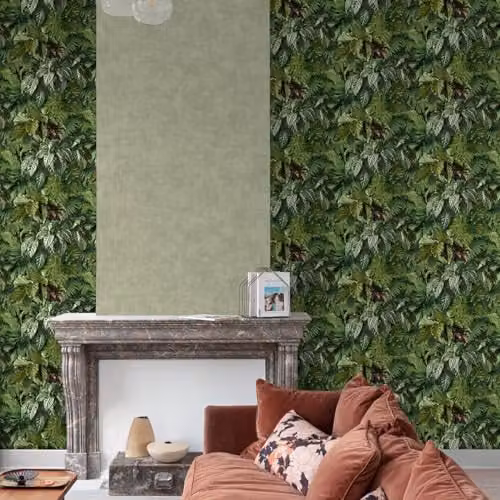 Grandeco Living Wall Tropical Fern Foliage Biophilic Textured Wallpaper, Green – 2