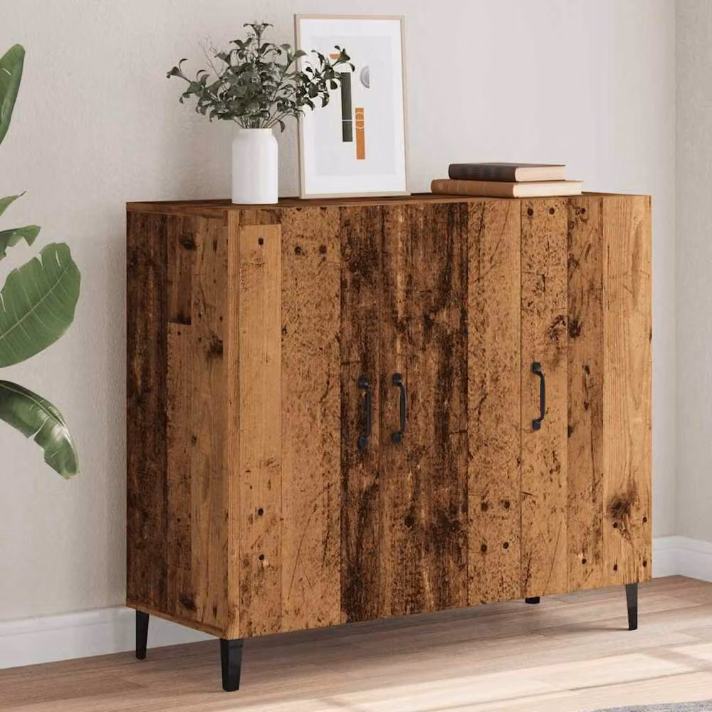 Berkfield Home Industrial Sideboard in Brown Old Wood, W/D/H: 90 x 34 x 80 cm – 2