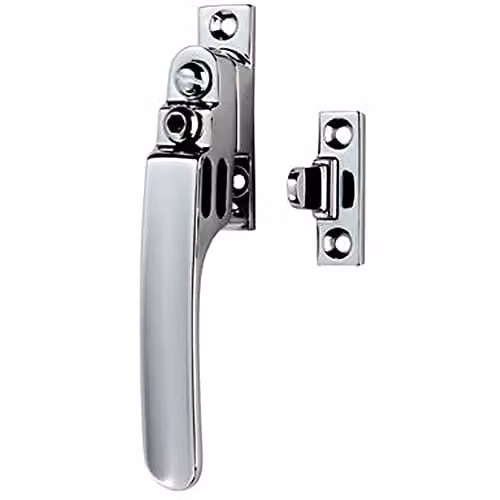 Loops Locking Casement Window Fastener with Night Vent in Polished Chrome, W/D/H: 16 x 60 mm