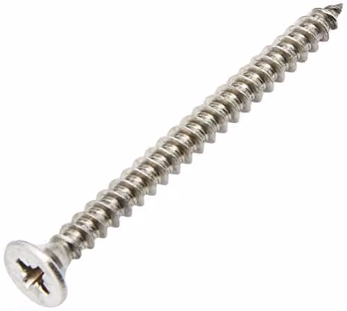 Forgefix Silver Stainless Steel Pozidriv Self-Countersinking Wood Screws, 5.0 x 60 mm, Box of 100 – 3