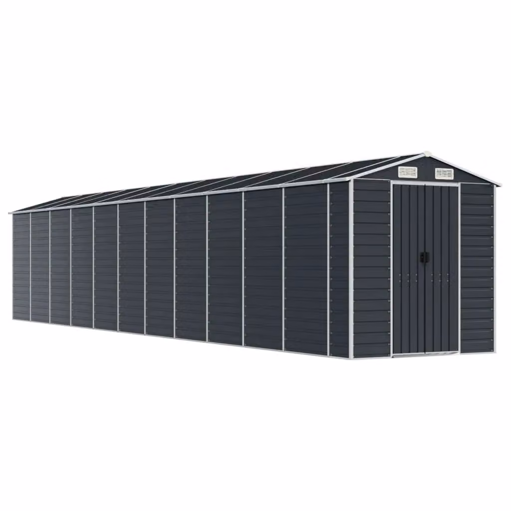 Berkfield Home Pent Garden Shed in Anthracite Black Galvanised Steel W/D/H: 980 x 191 x 198 cm – 2