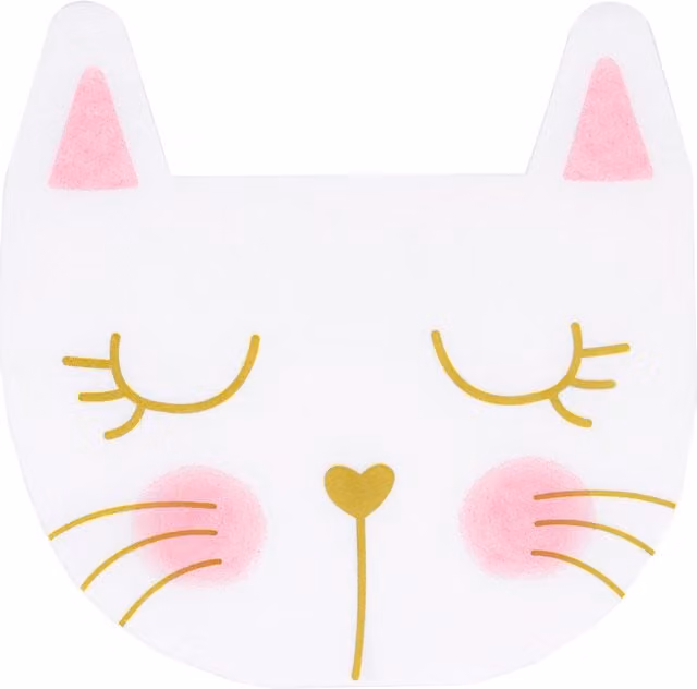 My Party Pink and White Kitten Pattern Paper Napkins, Pack of 16