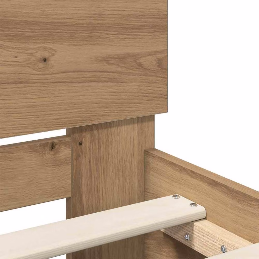 Berkfield Home Artisan Oak Bed Frame with Under-Bed Lighting and Drawers, Brown, W: 135 cm – 4
