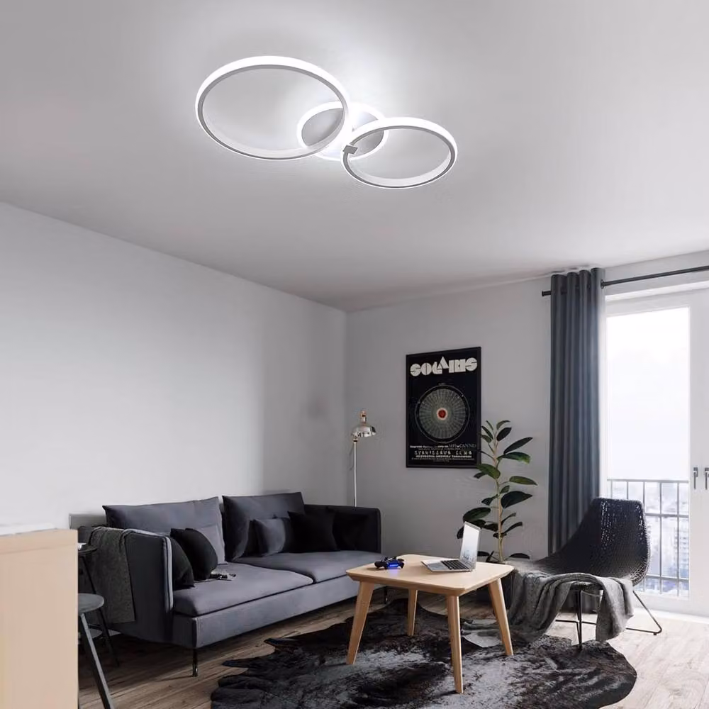 COMELY Modern Round LED Ceiling Light, 42W, White and Gold/Brass – 3