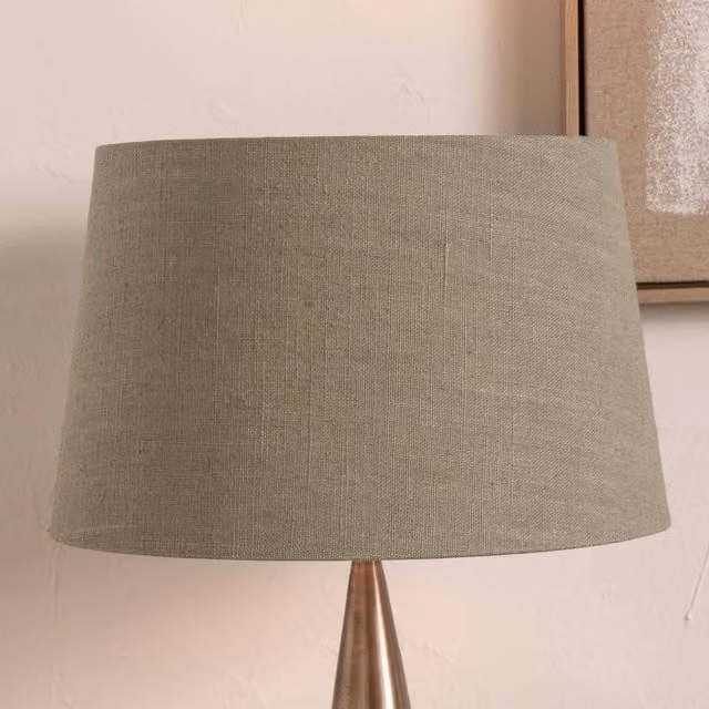 Ruma Sage Green Linen Tapered Table Lamp Shade, Diameter: 35.56 cm
