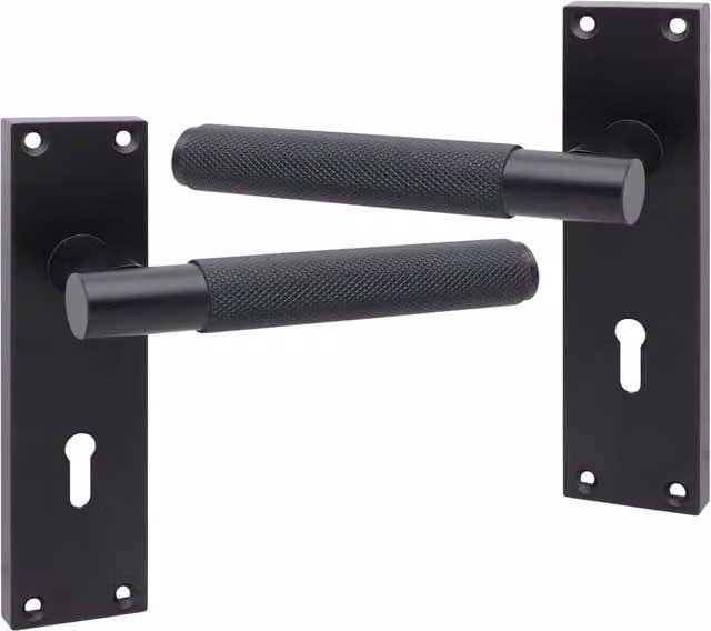 Golden Grace Black Door Handle with Screws