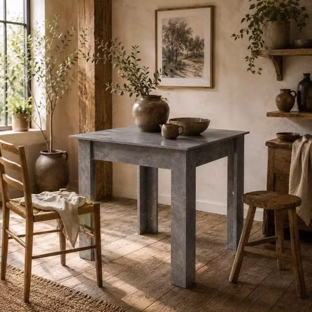 Wyld Haus Kava Square Dining Table, Grey, W/D/H: 80 x 80 x 76 cm